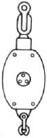 IMPA 231672 – Block Wooden With Hook&Becket, Jis-F3426-W2bh Double 180mm