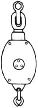 IMPA 231723 – Block Wooden W/Shackle Sb20 &, Becket F3426-W3bs Triple 220mm