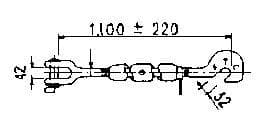IMPA 231836 – Turnbuckle Galv Tb-23-361, Jaw&Hook Pipe Body B/L 36ton