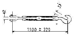 IMPA 231837 – Turnbuckle Galv Tb-21-361, Jaw&Hook Frame Body B/L 36ton