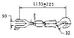 IMPA 231838 – Turnbuckle Galv Tb-14-423, Jaw&Swivel Pipe Body B/L 42ton