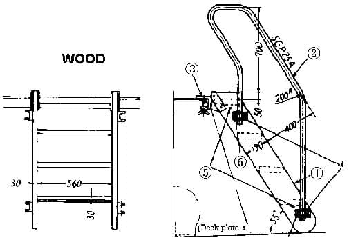 IMPA 232066 – Ladder Bulwark Wood