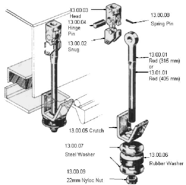 IMPA 233256 – Macgregor Hatch Crutch, #13.00.05