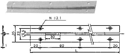 IMPA 490419 – Piano Hinge For Small Cabinet, Brass W36mm
