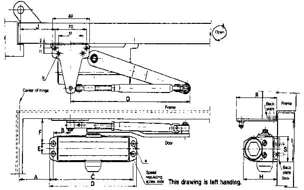 IMPA 490621 – Door Closer Parallel, Maximum Door Weight 30kgs