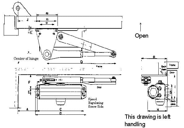 IMPA 490632 – Door Closer Parallel Hold Open, Left Hand Max Door Wgt 30kgs
