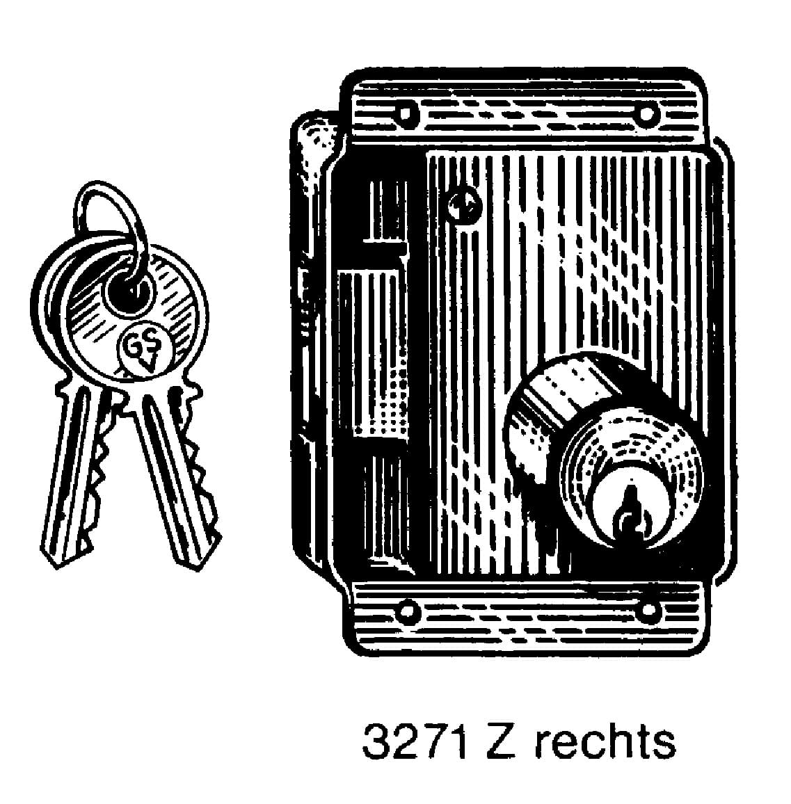 IMPA 492328 – Lock Cabinet W/Cylinder #3271z, Door Th20mm Backset 30mm Right