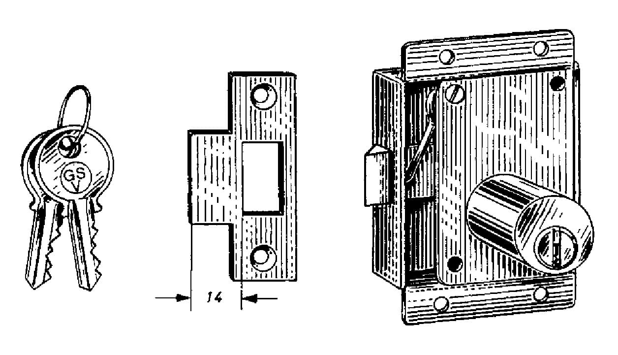 IMPA 492351 – Lock Cabinet W/Cylinder & Rose, Door Thick 20mm Left #3710z