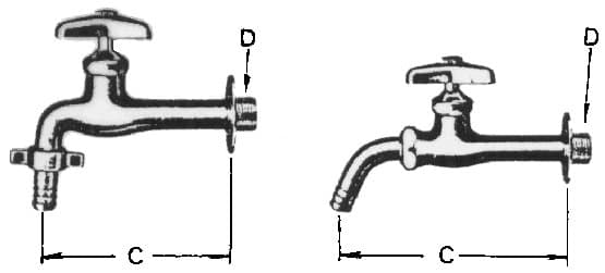 IMPA 530132 – Faucet Wall Long Shank, W/Rotary Spout 13(1/2)