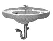 IMPA 530211 – Hand Basin Corner Wall Hung, (L7) 601x475mm 4.5ltr