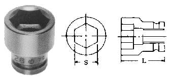 IMPA 590215 – Socket For Impact Wrench, 12.7mm/Sq Dr. X 12mm