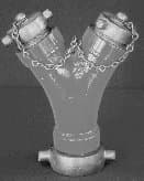 IMPA 590781 – Y-Piece Bronze 2-1/2"" Anpt, (7.5tpi) 2""Male Vp Thread