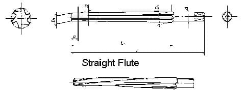 IMPA 630810 – Reamer Hand 1/50 Taper Pin, Straight Flute 5mm