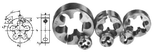IMPA 631802 – Die Round Adj Metric Fine, M1.1xp0.2xod16mm Carbon Steel