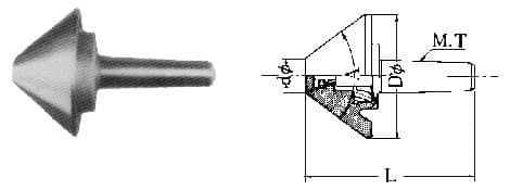 IMPA 632447 – Rolling Center Bevel Mt#5b, 75deg Bevel Diam 90x200mm
