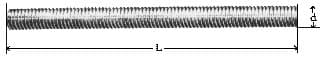 IMPA 692002 – Stud Whole Threaded Steel, M4 X Pitch0.7 300mm