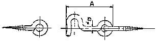 IMPA 696661 – Gate Hook & Eye Brass 32x2.9mm