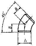 IMPA 731111 – Elbow Steel Butt-Welding Sgp, 45deg Long Radius 125a