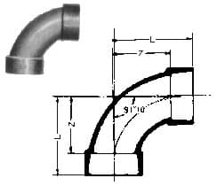 IMPA 732822 – Elbow Pvc 90deg Long Radius, For Drain Size 40
