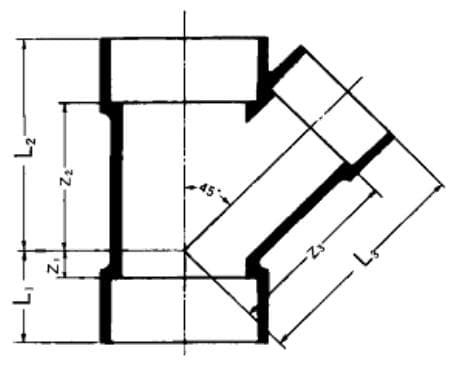 IMPA 732832 – Y-Piece Pvc 45deg For Drain, Size 40