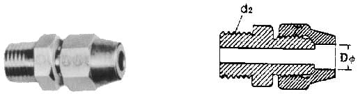 IMPA 733608 – Half Union Flared Brass, Straight Thread 10mm X Pf3/8
