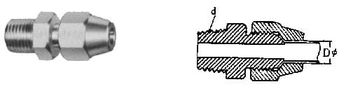 IMPA 733652 – Half Union Flared Brass, Taper Thread 1/2"" X Pt3/8