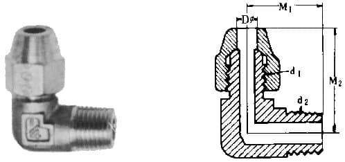 IMPA 733754 – Elbow Flared 90deg Brass, W/Male End 1/4""Xpt1/4