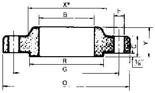 IMPA 734682 – Flange Steel Welding Slip-On, Boss Type Ansi 300lbs-6""