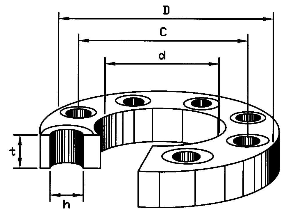 IMPA 735504 – Flange Carbon Steel Slip-On , Din2573 Pn6 25mm