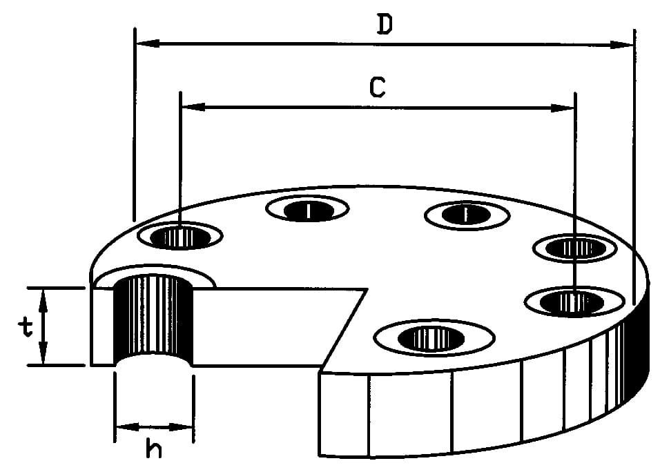 IMPA 735604 – Flange Carbon Steel Blind, Din2527 Pn6 25mm