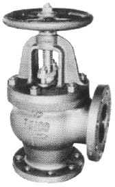 IMPA 751128 – Angle Valve Screw Down Check, C-Iron Flanged F7354 5kg-500mm