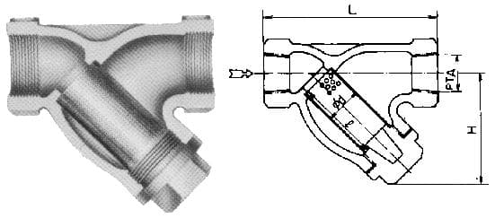 IMPA 752452 – Y-Strainer Cast-Iron, Screwed-End 16kg-40a