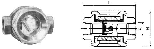IMPA 752506 – Sight Flow Indicator Cast Iron, Flapper Type Screwed 32a