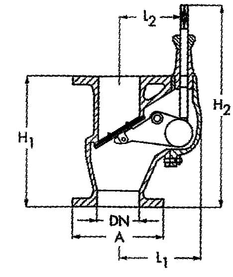 IMPA 754293 – Storm Valve Din Carbon Steel, Vertical W/Lock #1209 80mm
