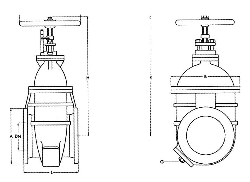 IMPA 757232 – Gate Valve Ansi 125 Cast Iron, Bronze Trim Flanged #339 5""