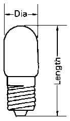 IMPA 790613 – Lamp Pilot Tubular Clear E-12, 6v 5w 20x48mm