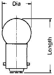 IMPA 790792 – Lamp Pilot Globular Clear Ba9s, 12v 3w 11x23.5mm