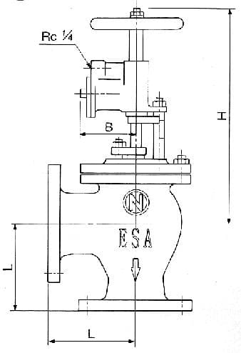 IMPA 874523 – Valve Shut-Off Emergency Jis5k, Angle Pneumatic Esa-50-Pc